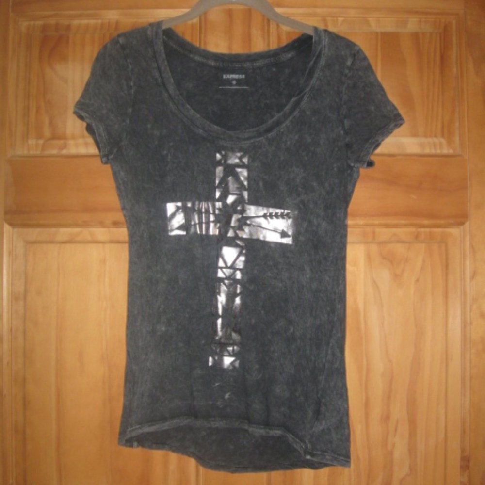Express Gray Short Sleeve T Shirt